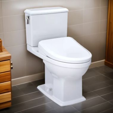 Click here to see Toto MW4944734CEMFG#01 TOTO Connelly WASHLET+ Two-Piece Toilet with S7A Bidet Seat, Auto-Open/Close, 1.28/0.9 GPF, Cotton White - MW4944734CEMFG#01