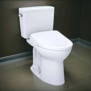 Click here to see Toto MW7764736CEG#01 TOTO Drake Two-Piece Toilet w/ WASHLET+ (S7A), Elongated, Regular Height, 1.28 GPF, Cotton White - MW7764736CEG#01