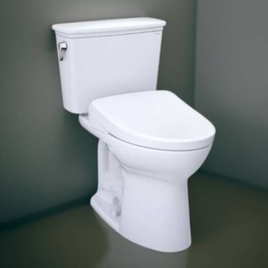 Click here to see Toto MW7864736CEFG#01 TOTO Drake Transitional WASHLET+ Two-Piece Toilet with S7A Bidet Seat, Auto-Open/Close, 1.28 GPF, Universal Height, Cotton White - MW7864736CEFG#01