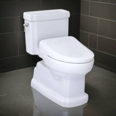 Click here to see Toto MW9744734CEFG#01 TOTO Guinevere WASHLET+ One-Piece Toilet with S7A Bidet Seat, Auto-Open/Close, 1.28 GPF, Cotton White - MW9744734CEFG#01