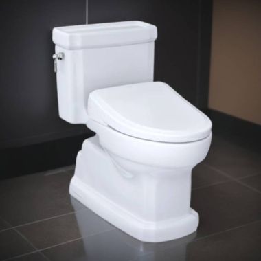 Click here to see Toto MW9744724CEFG#01 TOTO Guinevere WASHLET+ One-Piece Toilet with S7 Bidet Seat, 1.28 GPF, Cotton White - MW9744724CEFG#01