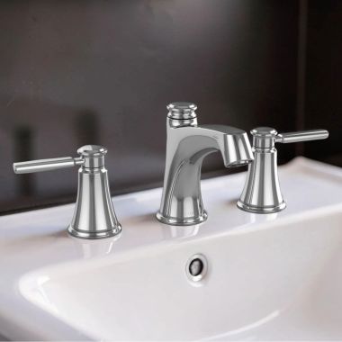 Click here to see Toto TL211DD12R#CP TOTO Keane Two-Handle Widespread Bathroom Sink Faucet with Metal Pop-Up Drain, 1.2 GPM, Three-Hole, Lever Handles, ADA, Polished Chrome - TL211DD12R#CP