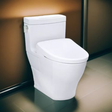 Click here to see Toto MW6244726CEFG#01 TOTO Legato WASHLET+ One-Piece Toilet with S7 Bidet Seat, 1.28 GPF, Cotton White - MW6244726CEFG#01