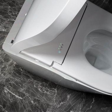 Click here to see Toto SN8732M#01S TOTO NEOREST Elongated WASHLET with Silver Trim, Cotton White - SN8732M#01S