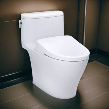 Click here to see Toto MW6424726CEFGA#01 TOTO Nexus WASHLET+ One-Piece Toilet with S7 Bidet Seat, 1.28 GPF, Auto-Flush, Cotton White - MW6424726CEFGA#01