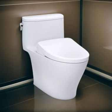 Click here to see Toto MW6424736CEFGA#01 TOTO Nexus WASHLET+ One-Piece Toilet with S7A Bidet Seat, Auto-Open/Close, 1.28 GPF, Auto-Flush, Cotton White - MW6424736CEFGA#01