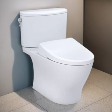 Click here to see Toto MW4424736CEFGA#01 TOTO Nexus WASHLET+ Two-Piece Toilet with S7A Bidet Seat, Auto-Open/Close, 1.28 GPF, Auto-Flush, Cotton White - MW4424736CEFGA#01