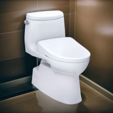 Click here to see Toto MW6144736CEFG#01 TOTO Carlyle II One-Piece Toilet with WASHLET+ (S7A), Elongated, Universal Height, 1.28 GPF, Cotton White - MW6144736CEFG#01