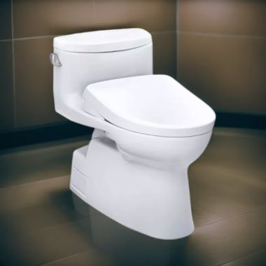 Click here to see Toto MW6444736CEFG#01 TOTO Carolina II WASHLET+ One-Piece Toilet with S7A Bidet Seat, Auto-Open/Close, 1.28 GPF, Cotton White - MW6444736CEFG#01