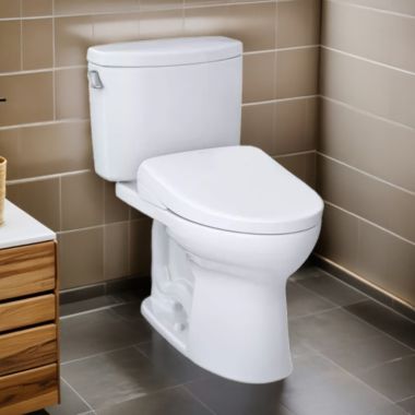 Click here to see Toto MW4544726CEFGA#01 TOTO Drake II WASHLET+ Two-Piece Toilet with S7 Bidet Seat, 1.28 GPF, Auto-Flush, Cotton White - MW4544726CEFGA#01