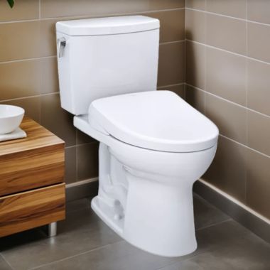 Click here to see Toto MW4544736CUFG#01 TOTO Drake II 1G WASHLET+ Two-Piece Toilet with S7A Bidet Seat, Auto-Open/Close, 1.0 GPF, Cotton White - MW4544736CUFG#01