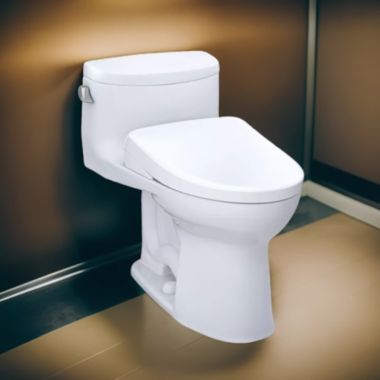 Click here to see Toto MW6344726CEFG#01 TOTO Supreme II WASHLET+ One-Piece Toilet with S7 Bidet Seat, 1.28 GPF, Cotton White - MW6344726CEFG#01