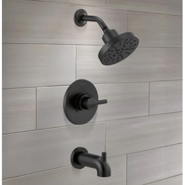 Click here to see Delta 144749-BL Delta Nicoli Monitor 14 Series Tub And Shower, H2Okinetic, PowerDrench Spray, Touch-Clean, MultiChoice, ADA, 1.75 GPM, Matte Black - 144749-BL