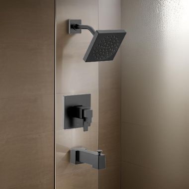 Click here to see Moen UTS4713EPBL Moen 90-Degree Tub/Shower Faucet with Two-Handle Flow Control and Temperature Adjust Valve Trim, Lever Handles, M-Core 4, Thermostatic Cartridge, Matte Black - UTS4713EPBL