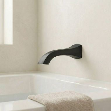 Click here to see  TF191956BL Moen Voss 10 Inch Non-Diverter Brass Tub Spout, Matte Black - TF191956BL
