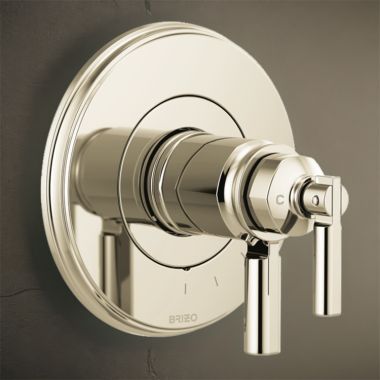 Click here to see Brizo T60076-PN Brizo Invari TempAssure Thermostatic Two-Handle Valve Trim, Lever Handles, Brilliance Polished Nickel - T60076-PN