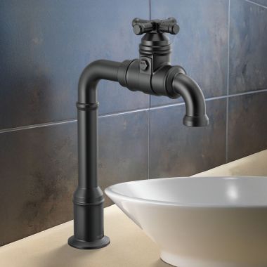 Click here to see Delta 1990LFC-BL Delta Broderick Single Handle Bar/Prep Faucet, ADA, 1.5 GPM, Matte Black - 1990LFC-BL
