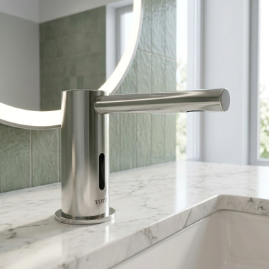 Click here to see Toto TLK07001G#CP TOTO Touchless Soap Dispenser Spout, Sensor-Activated, 1-Spout System Compatible, Polished Chrome - TLK07001G#CP