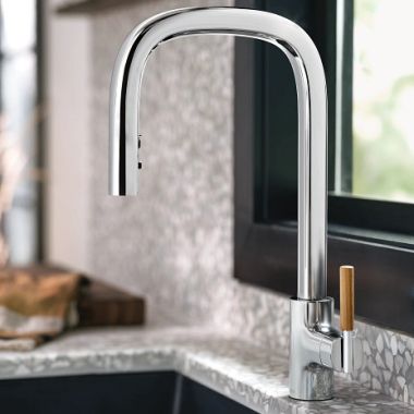 Click here to see Moen S74001EV2C Moen Tenon Chrome Single Handle Pulldown Kitchen Faucet with Motion Control, PowerBoost, Reflex, Duralock, and Duralast - S74001EV2C