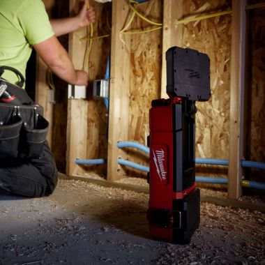 Click here to see Milwaukee 2356-20 Milwaukee M12 PACKOUT Flood Light with USB Charging, 1,400 Lumens of TRUEVIEW High-Definition Output - 2356-20