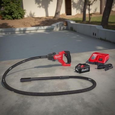 Click here to see Milwaukee 2911-21 Milwaukee M18 FUEL 8' Concrete Pencil Vibrator with (1) REDLITHIUM HIGH OUTPUT XC6.0 Battery and (1) Rapid Charger - 2911-21
