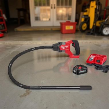 Click here to see Milwaukee 2910-21 Milwaukee M18 FUEL 4' Concrete Pencil Vibrator with (1) REDLITHIUM HIGH OUTPUT XC6.0 Battery and (1) Rapid Charger - 2910-21