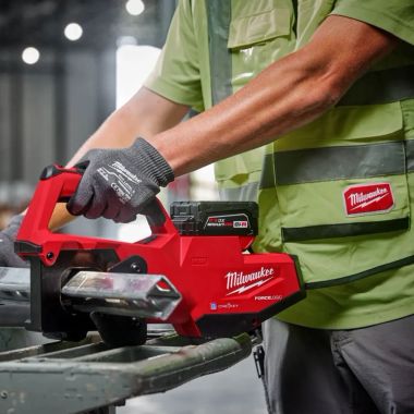 Click here to see Milwaukee 2933-21 Milwaukee M18 FORCE LOGIC Single Channel Strut Shear Kit with Strut Shearing Dies, XC5.0 Battery, Multi-Voltage Charger, and Contractor Bag with Die Pockets - 2933-21