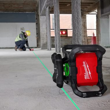 Click here to see Milwaukee 3702-21 Milwaukee M18 Green Interior Rotary Laser Level Kit with Remote Control/Receiver and Wall Mount Bracket - 3702-21