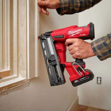 Click here to see Milwaukee 2841-21CT Milwaukee M18 FUEL 16 Gauge Angled Finish Nailer Kit with CP2.0 Battery, Multi-Voltage Charger, and Contractor Bag - 2841-21CT