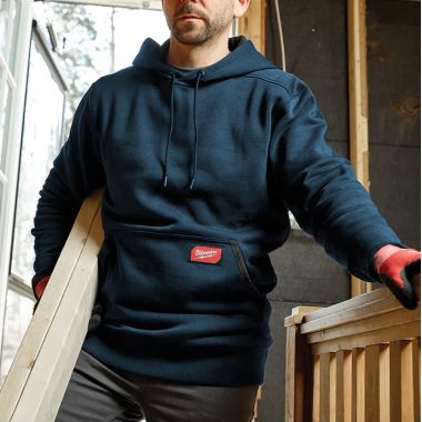 Click here to see Milwaukee 351BL-XL Milwaukee Extra Large Blue Men's Midweight Cotton/Polyester Long-Sleeve Pullover Hoodie - 351BL-XL 
