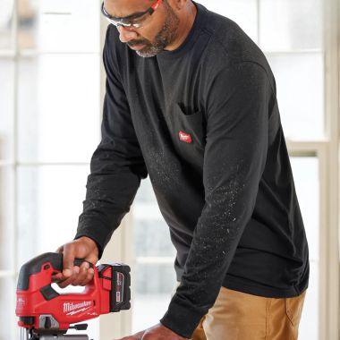 Click here to see Milwaukee 606B-2X Milwaukee 2XL Men's Black GRIDIRON Cotton/Polyester Long-Sleeve Pocket T-Shirt - 606B-2X 