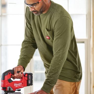 Click here to see Milwaukee 606GN-3X Milwaukee 3XL Men's Green GRIDIRON Cotton/Polyester Long-Sleeve Pocket T-Shirt - 606GN-3X 