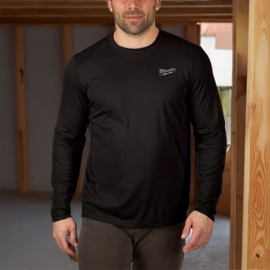 Click here to see Milwaukee 415B-L Milwaukee Large Black WORKSKIN Lightweight Performance T-Shirt, Long Sleeve - 415B-L
