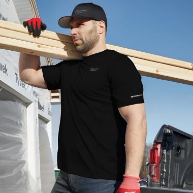 Click here to see Milwaukee 414B-3X Milwaukee WORKSKIN 3XL Black Lightweight Performance T-Shirt, Short Sleeve - 414B-3X