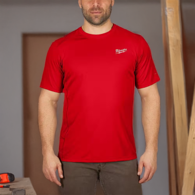 Click here to see Milwaukee 414R-3XP Milwaukee 3XL Red WORKSKIN Lightweight Performance T-Shirt, Short Sleeve - 414R-3X