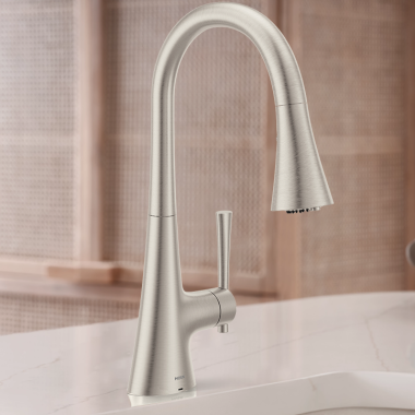 Click here to see Moen F9126SRS Moen Kurv Single-Handle 3-in-1 Water Filtration Pulldown Kitchen Faucet, 1.5 GPM, Spot Resist Stainless - F9126SRS