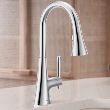 Click here to see Moen F9126 Moen Kurv Single-Handle 3-in-1 Water Filtration Pulldown Kitchen Faucet, 1.5 GPM, Chrome - F9126