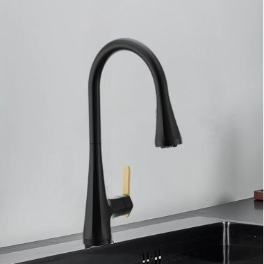 Click here to see Moen FS7235BL Moen Sinema Matte Black Single-Handle High-Arc Pulldown Kitchen Faucet with 3-Water Filter Function Spray Wand, WaterSense, PowerClean, ADA-Compliant, 1.5 GPM - FS7235BL