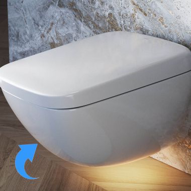 Click here to see Toto CT9538CEFG#01 TOTO NEOREST Bowl for WX1 Dual Flush Wall-Hung Toilet, Skirted Design, Night Light, Auto-Flush, Cotton White -  CT9538CEFG#01 