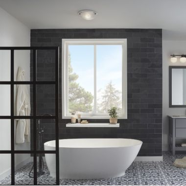 Click here to see Broan 770RLTK Broan-NuTone Decorative Bathroom Ceiling Exhaust Fans with Easy Change Trim, 2.5 Sones, 80 CFM, Brushed Nickel - 770RLTK