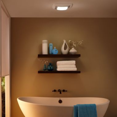 Click here to see Broan QT130LE Broan-NuTone QT Series Exhaust Fan with Light and Night Light, 130 CFM, 1.5 Sones - QT130LE