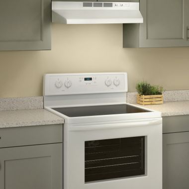 Click here to see Broan BUEZ124WW Broan-NuTone 24-Inch Ductless Under-Cabinet Range Hood With Easy Install System, White - BUEZ124WW