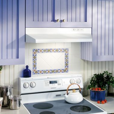 Click here to see Broan BUEZ230WW Broan-NuTone 30-Inch Convertible Under-Cabinet Range Hood With Easy Install System, 230 CFM, White - BUEZ230WW