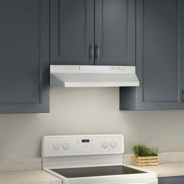Click here to see Broan BUEZ330WW Broan-NuTone 30-Inch Convertible Under-Cabinet Range Hood With Easy Install System, 270 CFM, White - BUEZ330WW