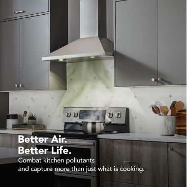 Click here to see Broan BWP1244SS Broan-NuTone 24-Inch Convertible Wall-Mount Pyramidal Chimney Range Hood, 450 CFM, Stainless Steel - BWP1244SS