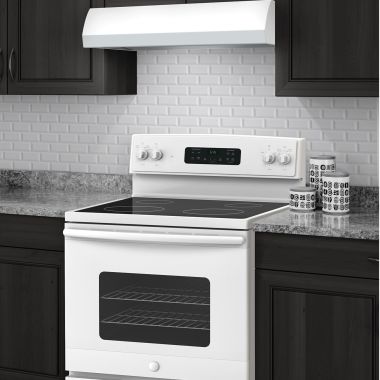 Click here to see Broan BXT130WW Broan-NuTone 30-Inch 4-Way Convertible Under-Cabinet Range Hood, 270 CFM, White - BXT130WW