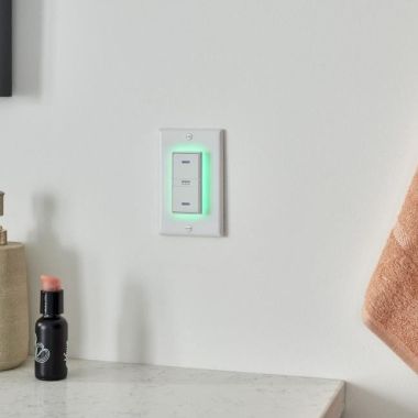 Click here to see Broan BIAQWC100P Broan-NuTone Overture Smart Air Quality Monitor Wall Control - BIAQWC100P