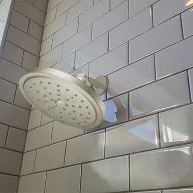 Click here to see  S176EP15BN Moen 6-inch Single-Function Round Raincan Showerhead with Immersion Technology, Eco-Performance, Self-Pressurizing, 1.5 GPM, Brushed Nickel - S176EP15BN