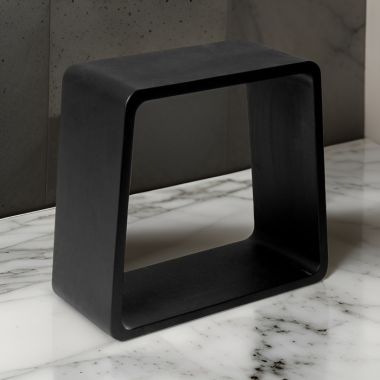 Click here to see Alfi ABST55BM ALFI Matte Black Solid Resin Composite Surface, 16in Bathroom/Shower Stool - ABST55BM