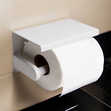 Click here to see Alfi ABTPC66-W ALFI Toilet Paper Holder with Shelf, Matte White - ABTPC66-W